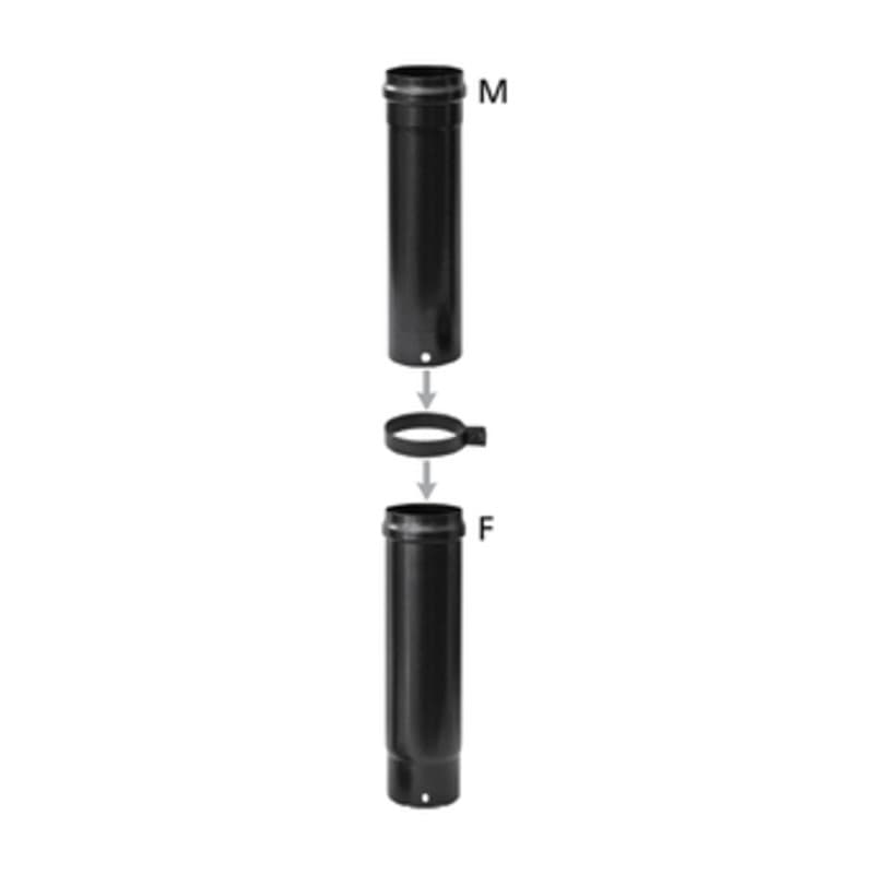 TUBO TELESCOPICO P/STUFA A PELLET D 8 CM NERO OPACO- 1,0 pz - 2