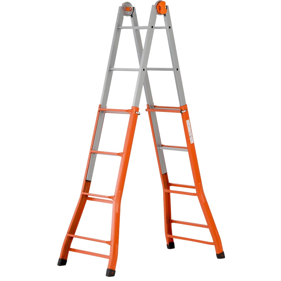 SCALA ACCIAIO TELESCOPICA 4+4 GRADINI H 376 CM- 1,0 pz - 2