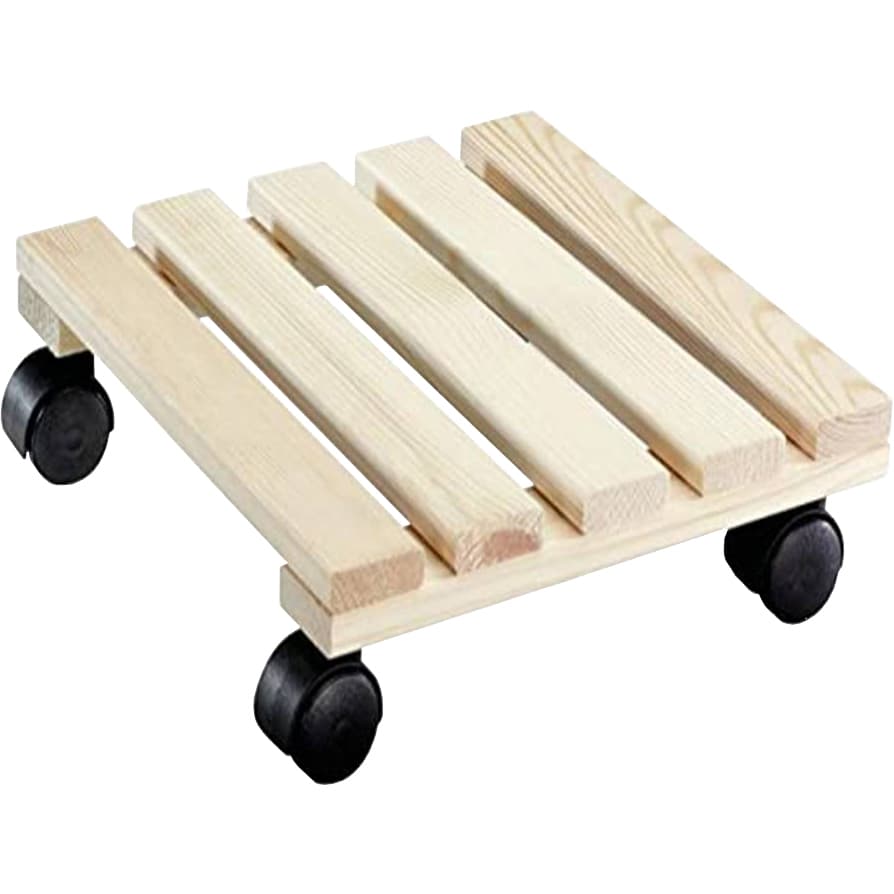 CARRELLINO PORTATUTTO C/RUOTE CM.30X30 PER PIANTE PORTAVASO IN LEGNO - 2
