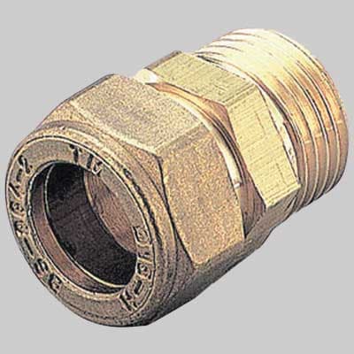 Raccordo Dritto Maschio con Ogiva Ottone 10 x ½ Tiemme - 2
