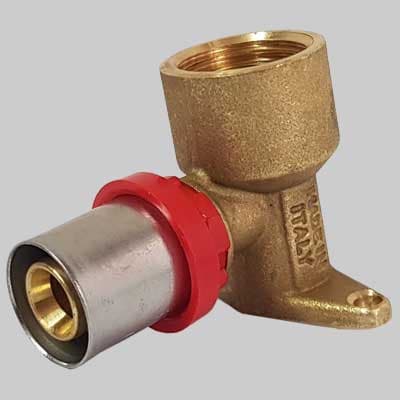 Raccordo Curvo Femmina con Flangia H=40 a Pressare Tiemme 16 x ½ - 2