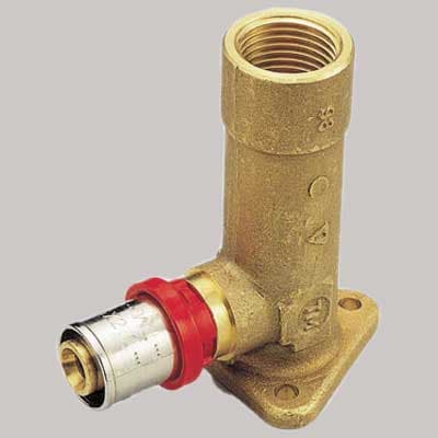 Raccordo Curvo Femmina con Flangia H=77 a Pressare Tiemme 14 x ½ - 2