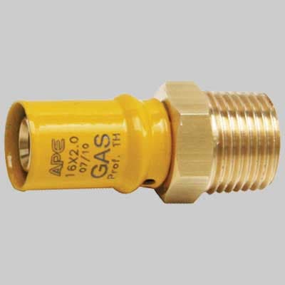 Raccordo a Pressare Diritto Maschio per Gas 16 x ½ Ape Raccorderie - 2