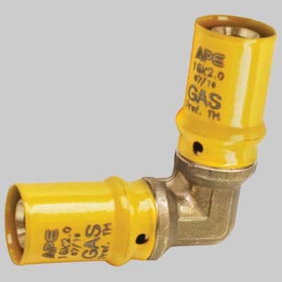 Raccorddo a Pressare Curvo Doppio per Gas 16 x 16 Ape Raccorderie - 2