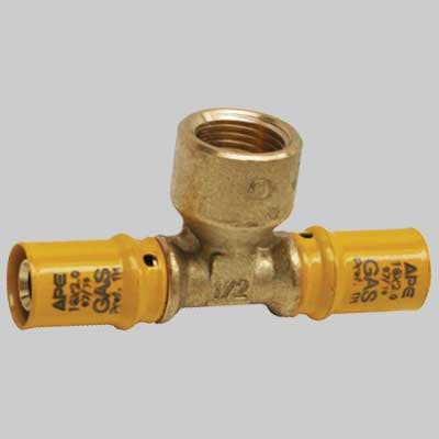 Raccordo a Pressare a Tee Femmina per Gas 16 x ½ x 16 Ape Raccorderie - 2