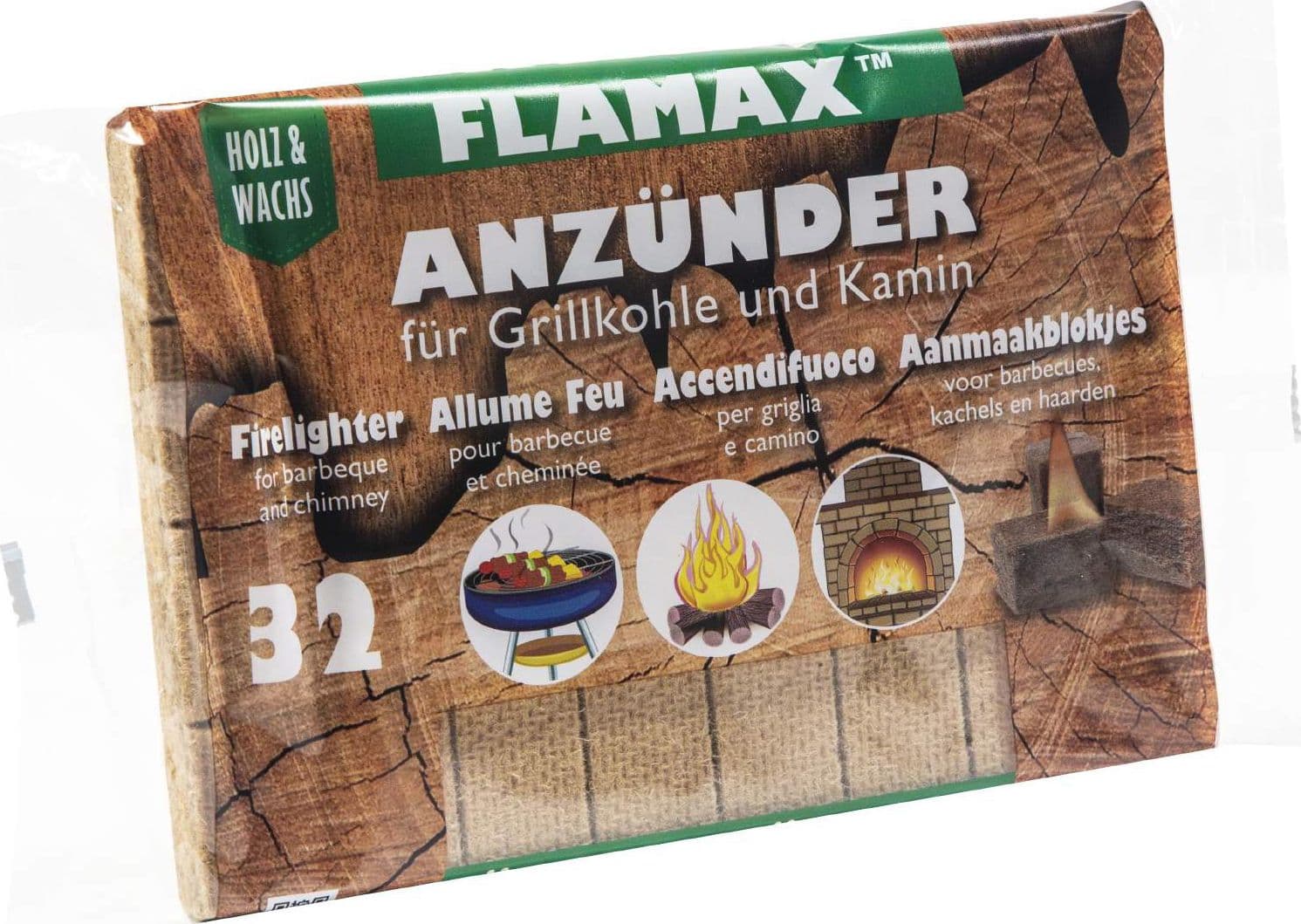 Accendifuoco 32 Cubi Ecologico Flammat Carl Warrlich Gmbh 12 Pezzi - 2