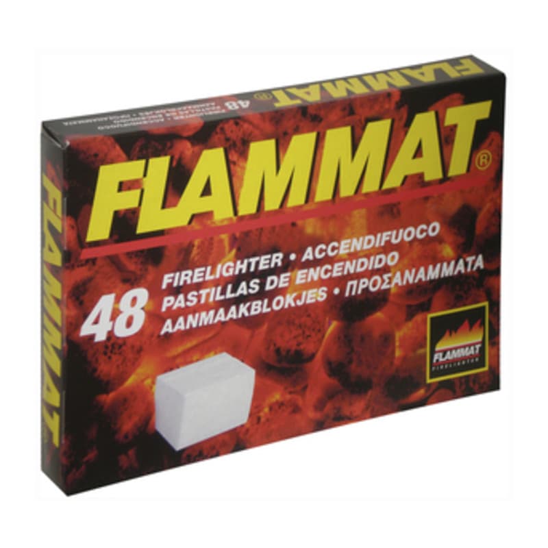 ACCENDIFUOCO  48 CUBI FLAMMAT- senza odore sgradevole, brucia quasi senza fuliggine. Confezione da 48 cubetti. Peso 340 g- 24,0 confezione - 2