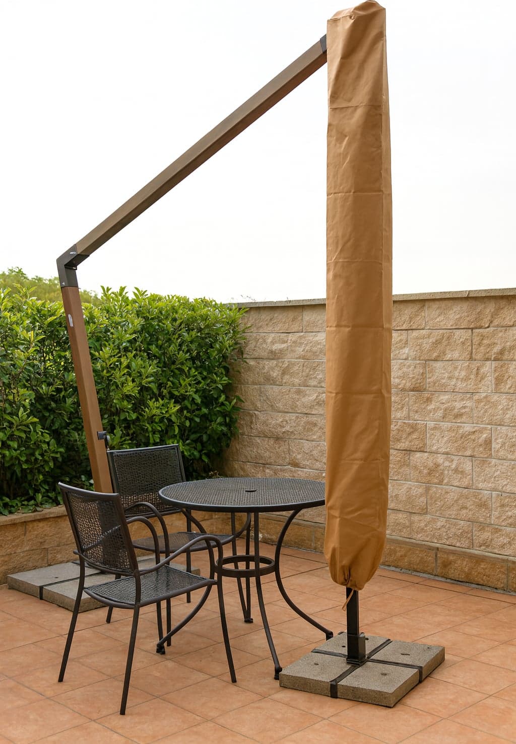 Custodia Khaki per Ombrelloni Decentrati 3 x 3 m Colore Ecru Resistente - 2
