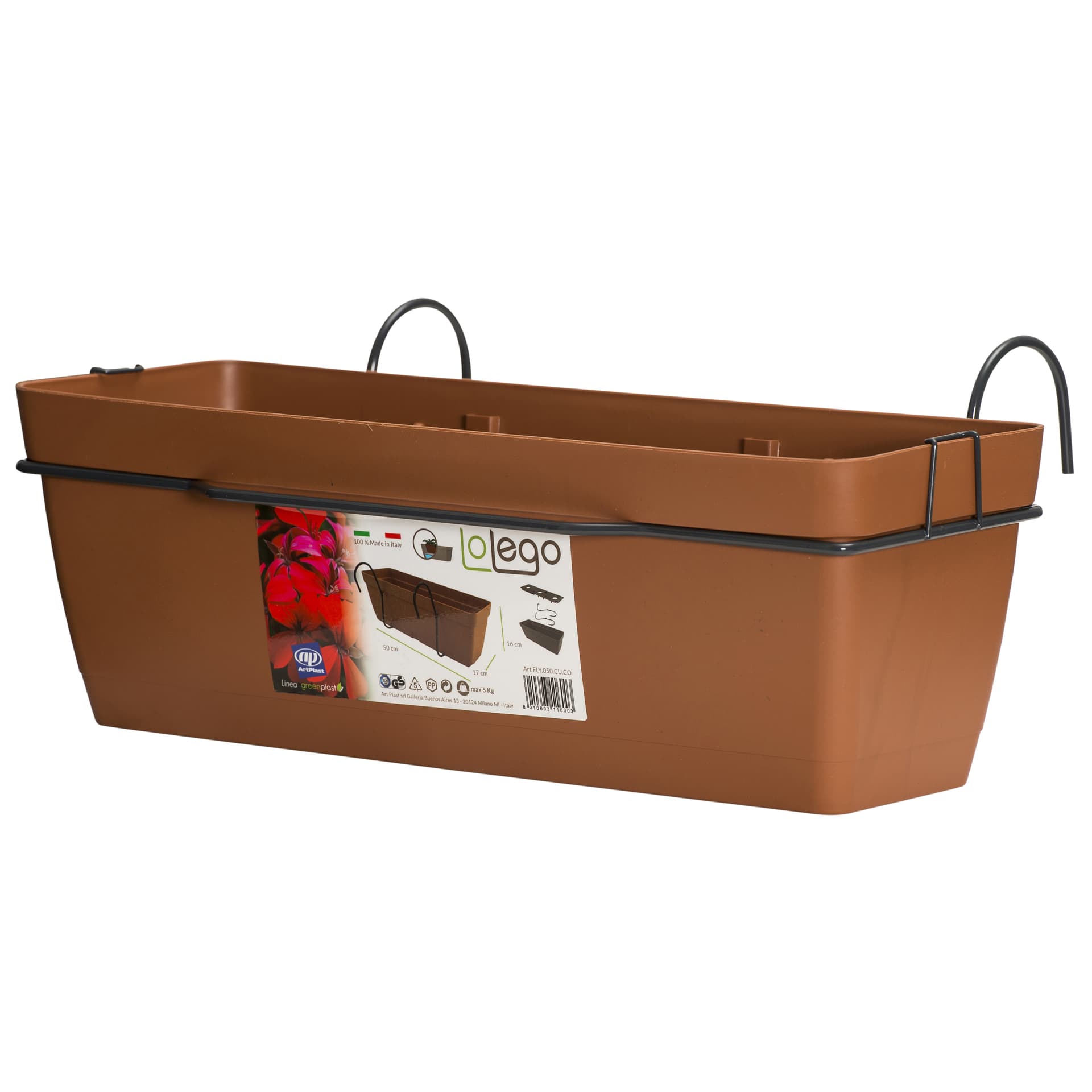 BALCONIERA 49X16XH16 CM CON AGGANCI COCCIO- 8,0 pz - 2