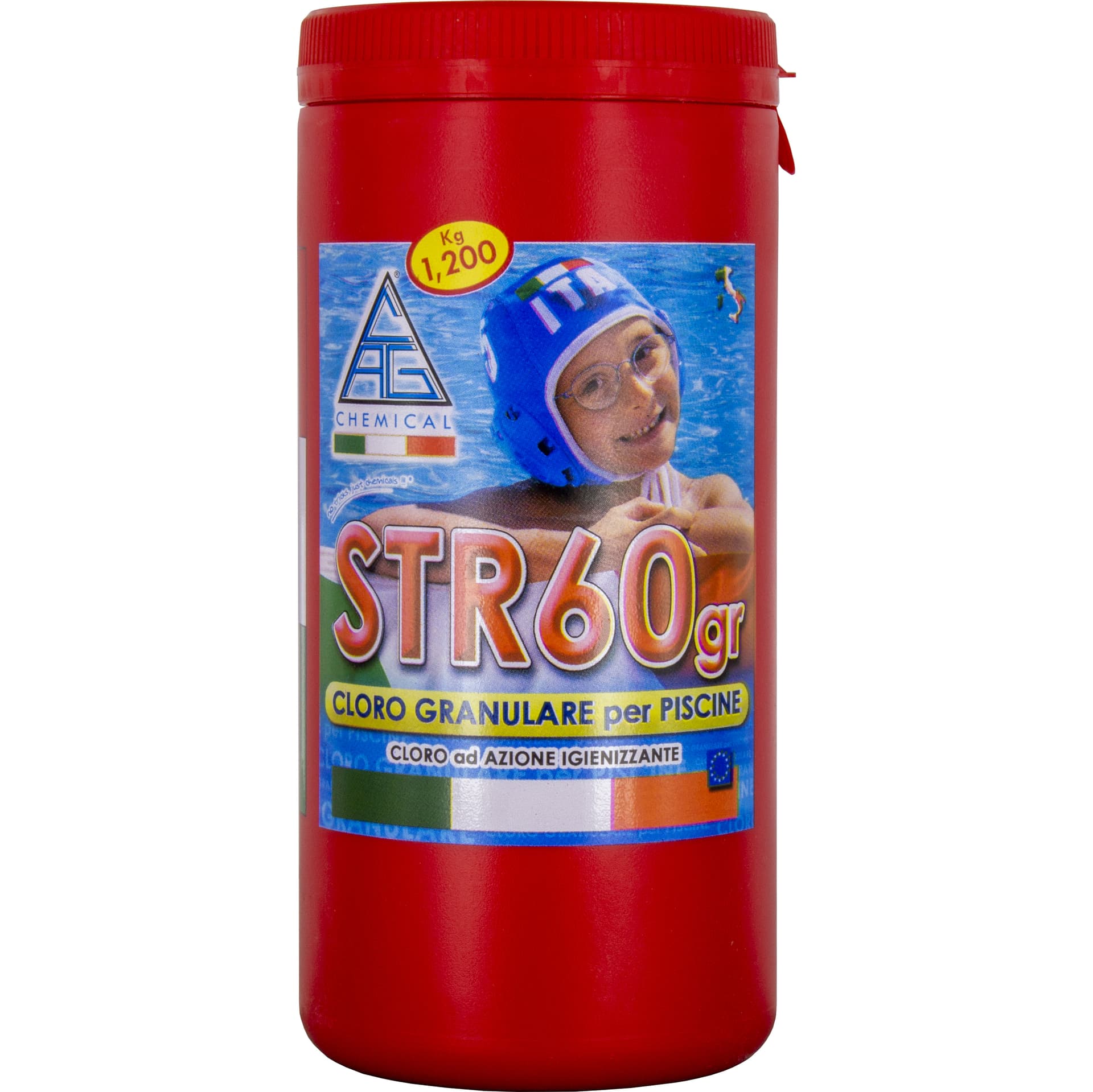 CLORO PER PISCINA IN POLVERE STR60GR   1,2 KG- CAG CHEMICAL- 1,0 pz - 2