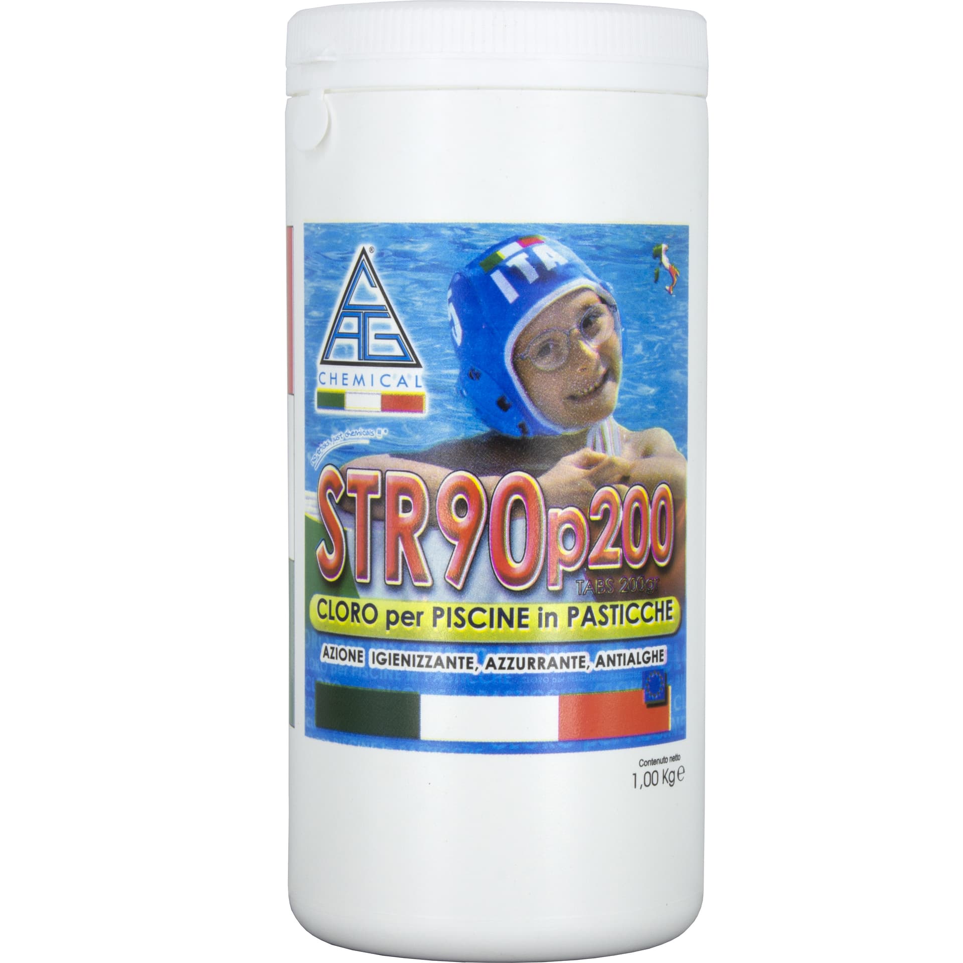 CLORO PER PISCINA PASTIGLIE 200 G STR90P200 1 KG- CAG CHEMICAL- 1,0 pz - 2