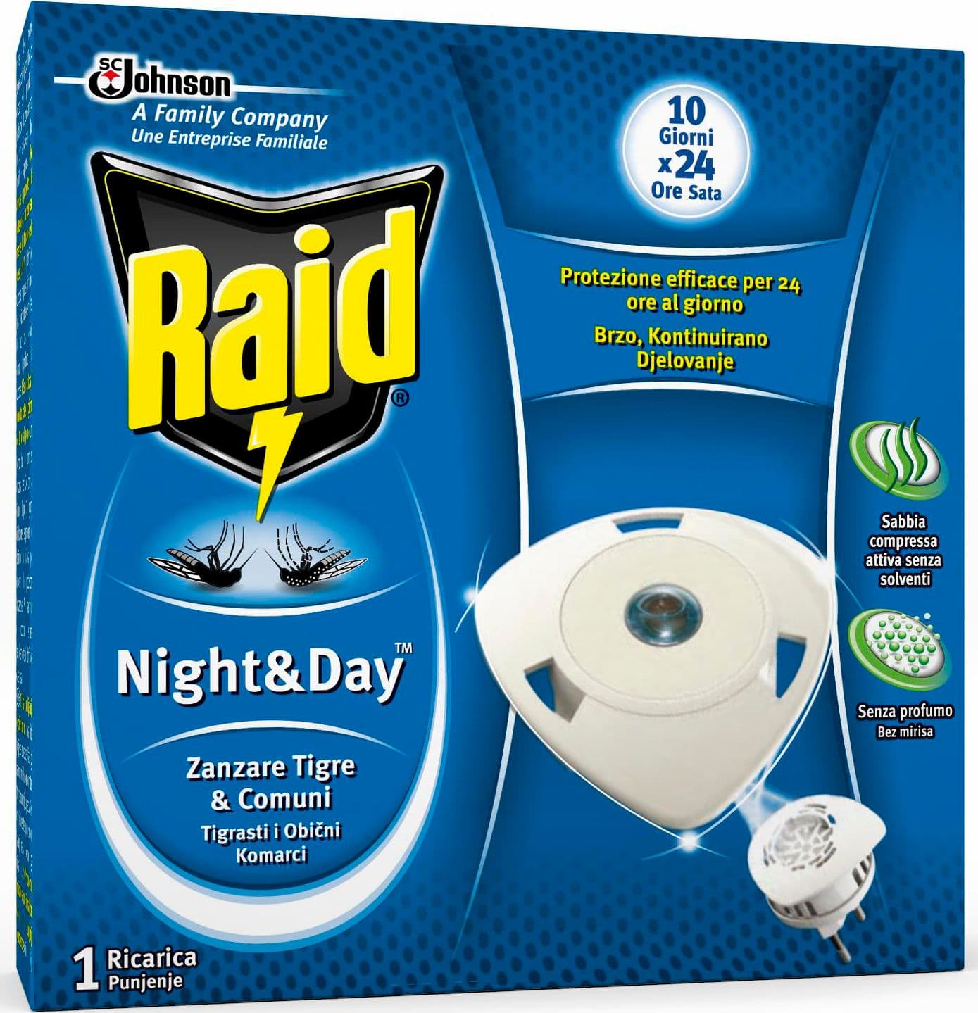 Antizanzare Raid Night Day 1 Ricarica S.c.johnson Italy 12 Pezzi - 2