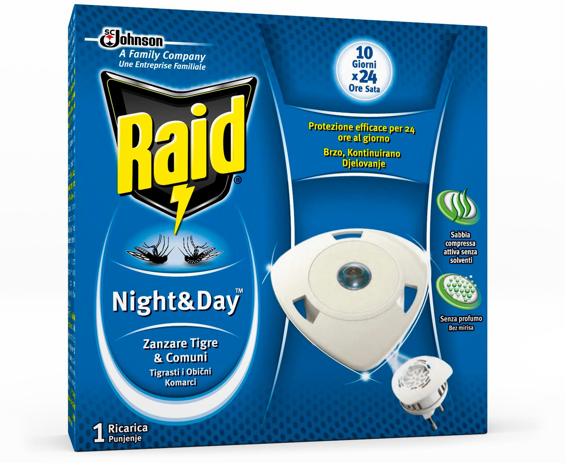 ANTIZANZARE RAID NIGHT  DAY 1 RICARICA- S.C.JOHNSON ITALY- 12,0 pz - 2