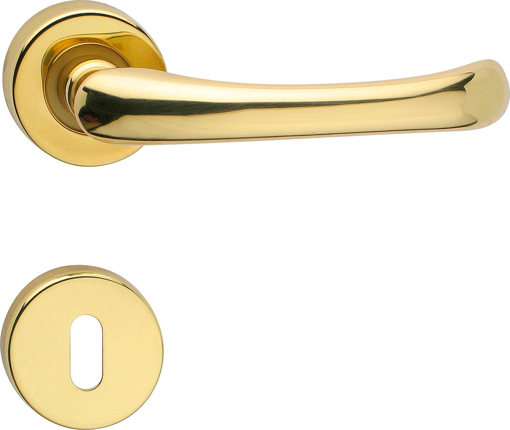 Maniglia Zama Capri con Bocchetta Oro Lucido V Frosio Bortolo 2 Pezzi - 2