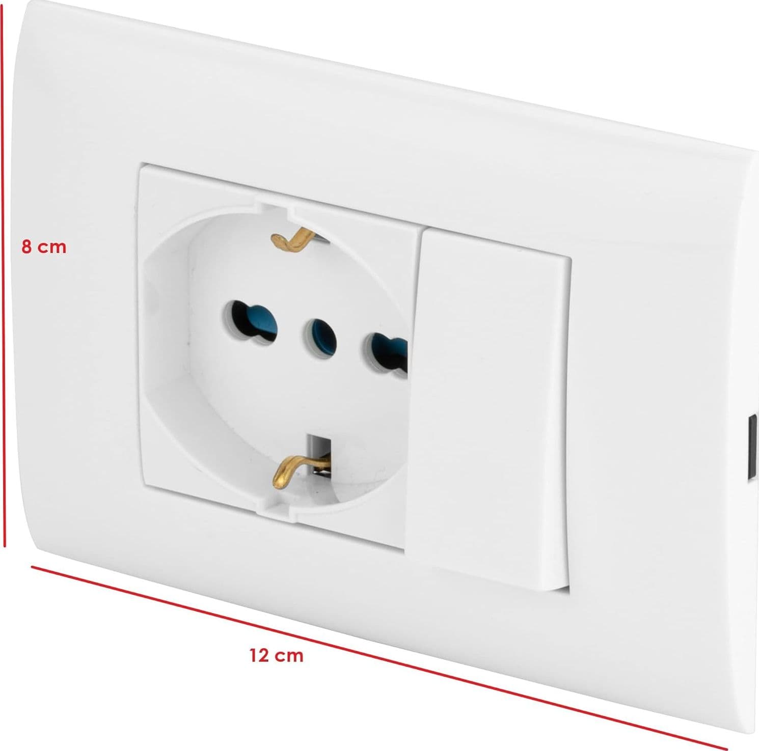 Presa elettrica da muro PolyPool PP6095X Placca incasso bianca pulsante e Schuko - 2