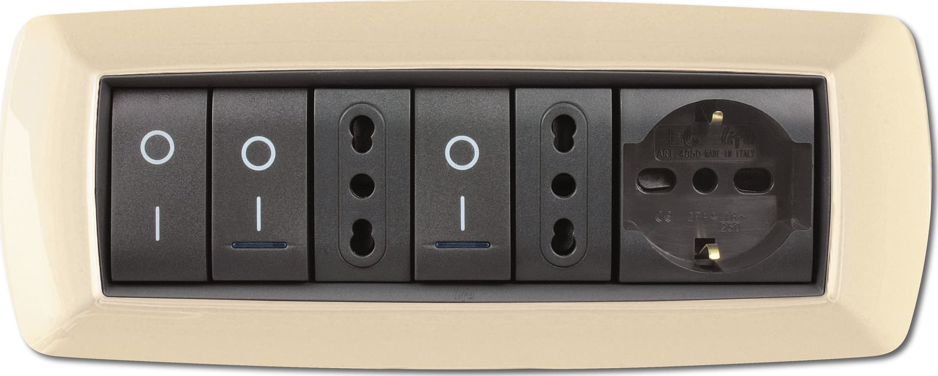 Placca Life Living Plast Avorio 7P Elettrocanali - 2