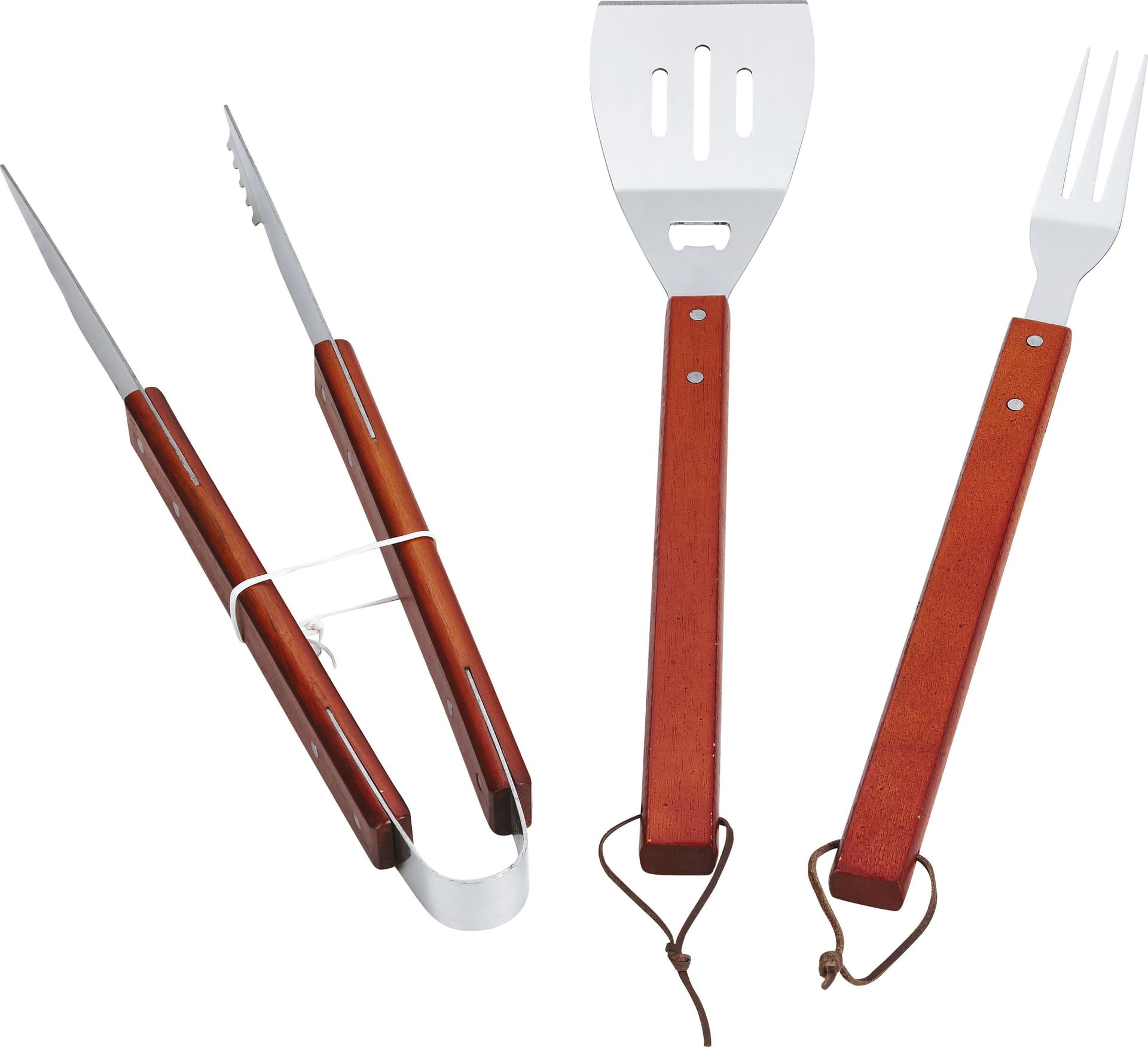 Set Barbecue INOX con Manico in Legno i Giardini del Re