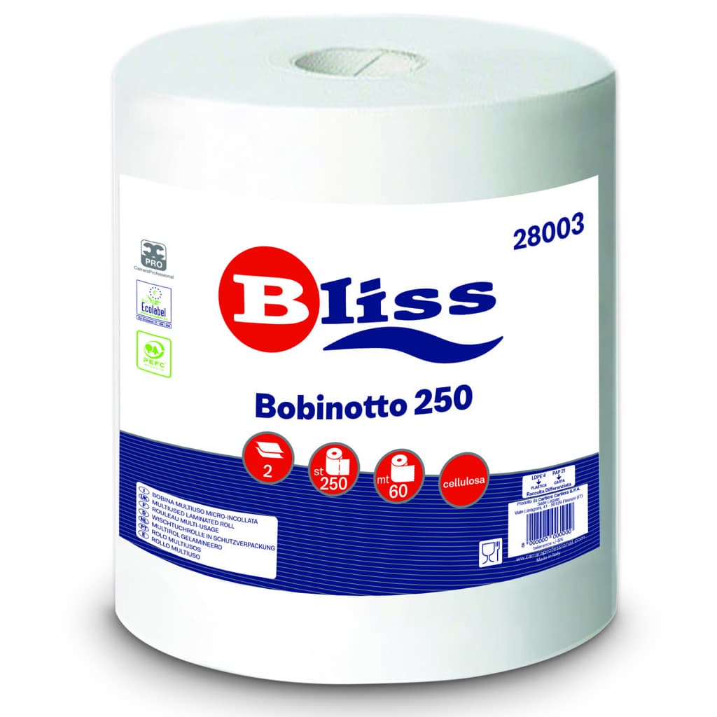 BOBINA CARTA 250 STRAPPI PURA CELLULOSA 28003- 8,0 rotoli - 2