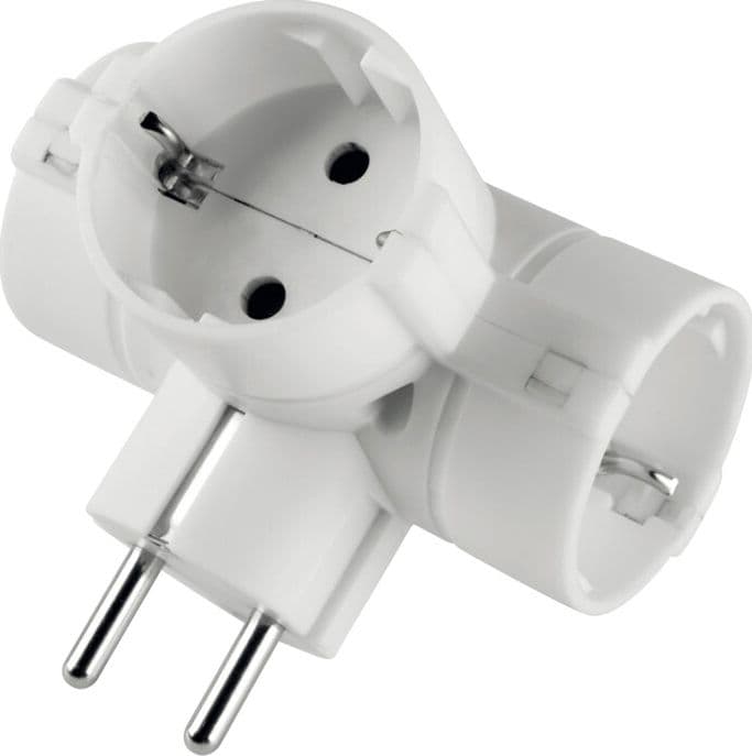 Polypool PP2350 Adattatore 3 Prese Schuko Bianco - 2