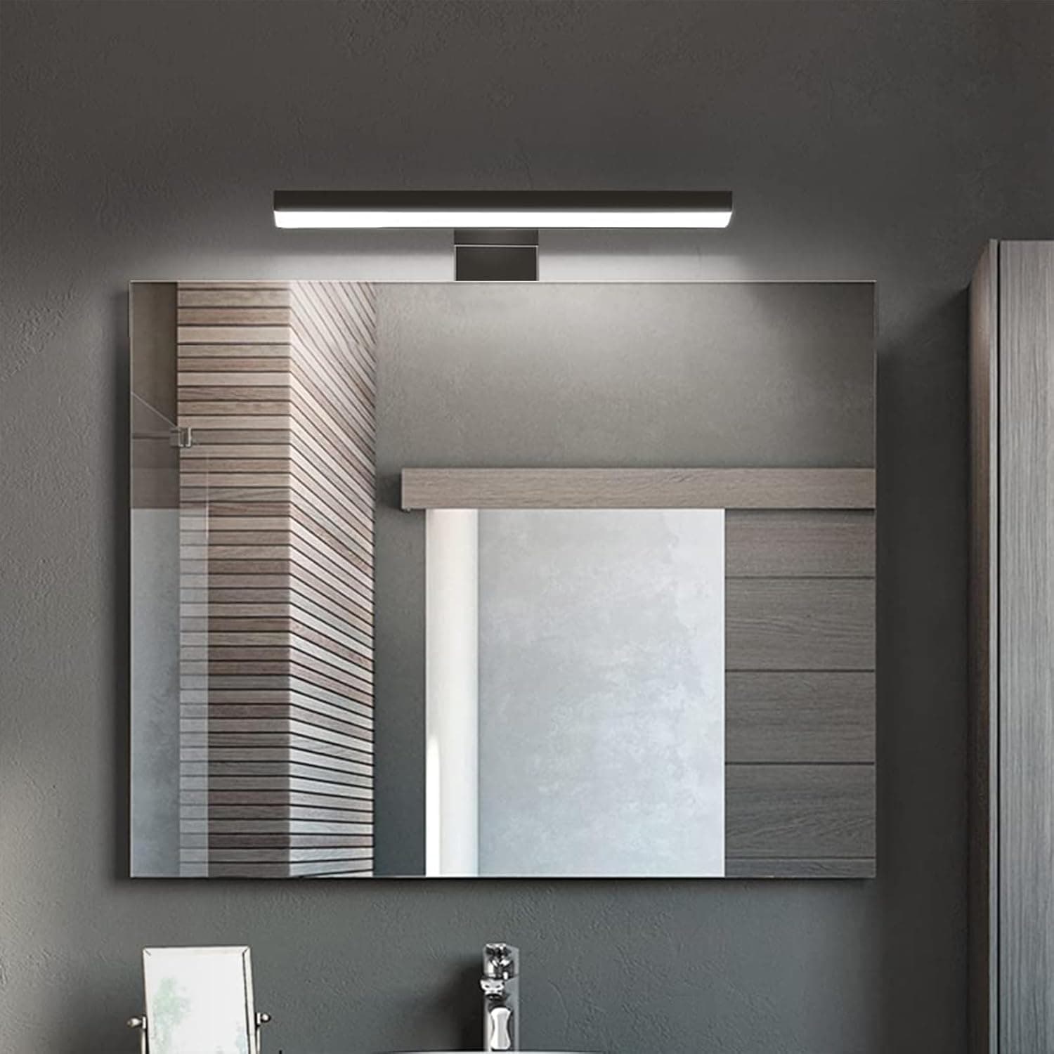 APPLIQUE DA BAGNO LED 60 CM NERO per cornice specchio luce faretto - 3