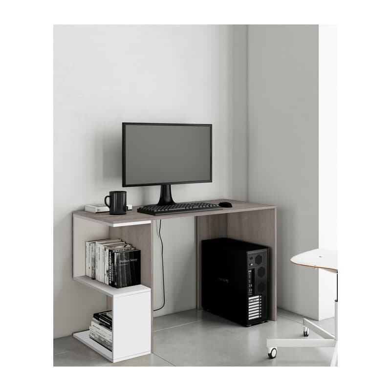 KIT SCRIVANIA 117X50X73,5 CM ROVERE GR./BIANCO- 1,0 pz - 2