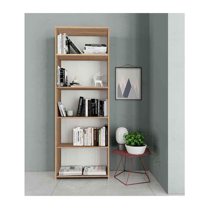 KIT LIBRERIA 4 RIPIANI 65X25XH183 CM ROVERE BARLY- 1,0 pz - 2