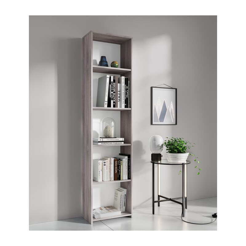 KIT LIBRERIA 4 RIPIANI 45X25XH183 CM ROVERE GRI.- 1,0 pz - 2