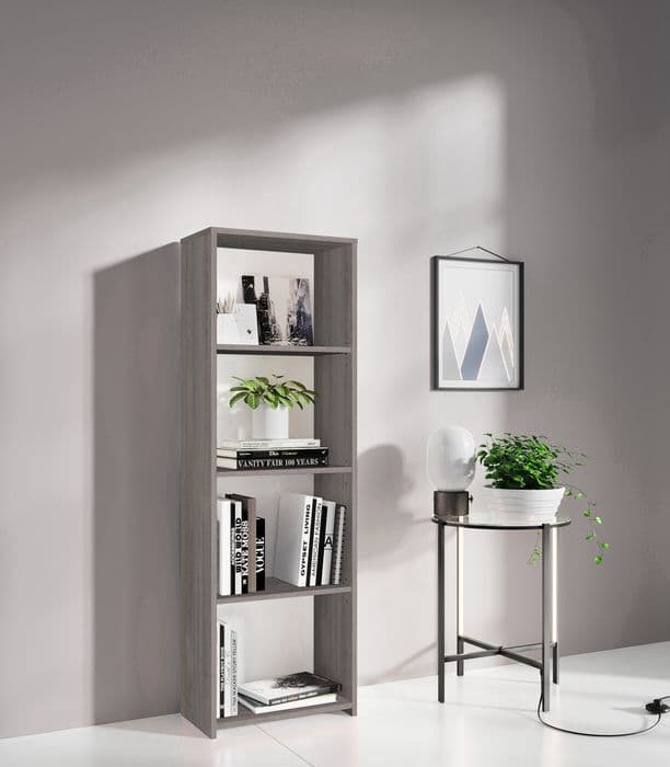 Kit Libreria 3 Ripiani 45 x 25XH138 Cm Rovere Grigio - 2
