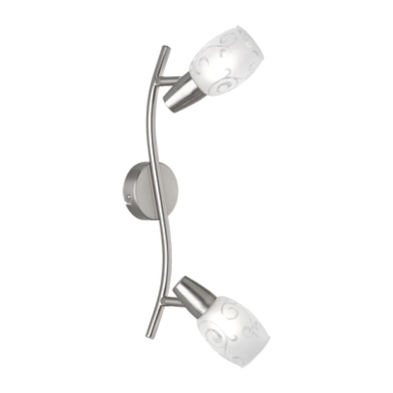 BARRA 2 FARETTI COLMAR E14 VETRO SATINATO- 1,0 pz - 2