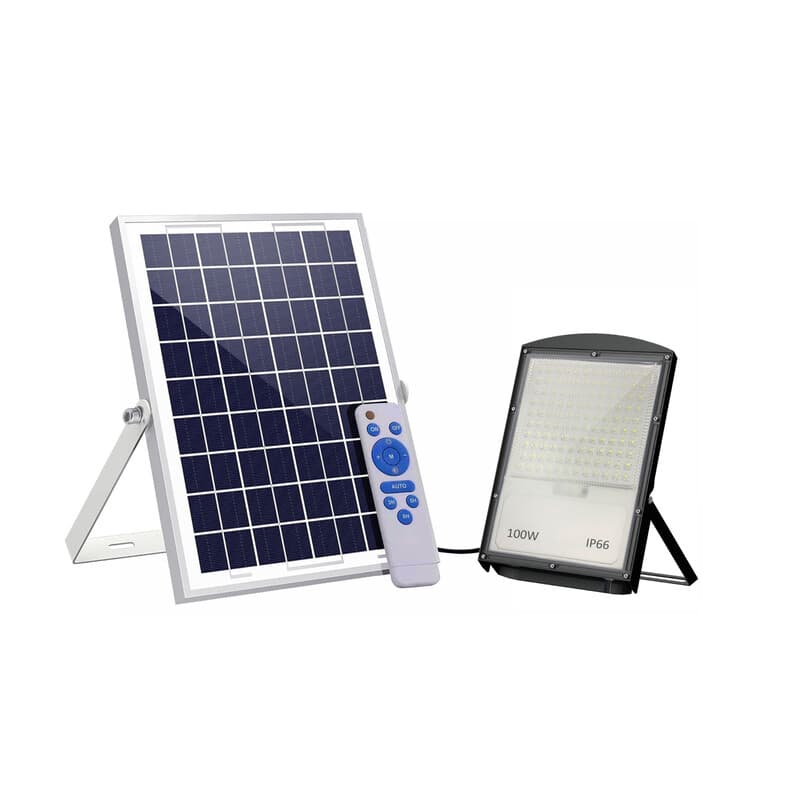 PROIETTORE LED 100 W CON PANNELLO SOLARE- 1,0 pz - 2