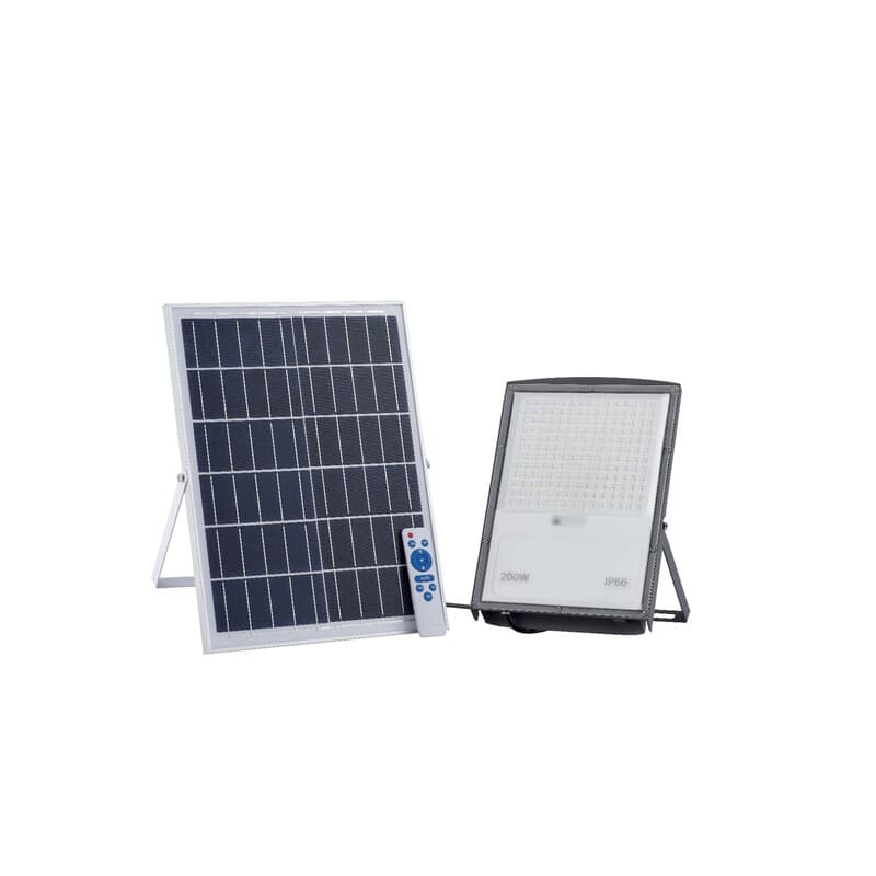 PROIETTORE LED 200 W CON PANNELLO SOLARE- 1,0 pz - 2