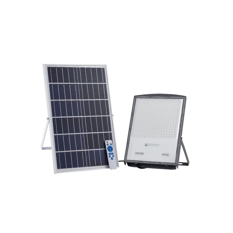 PROIETTORE LED 300 W CON PANNELLO SOLARE- 1,0 pz - 2