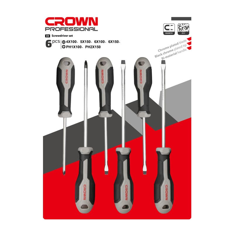 CROWN SET  6 PZ CACCIAVITI ASSORTITI CPHDS-AXA6- 1,0 pz - 2