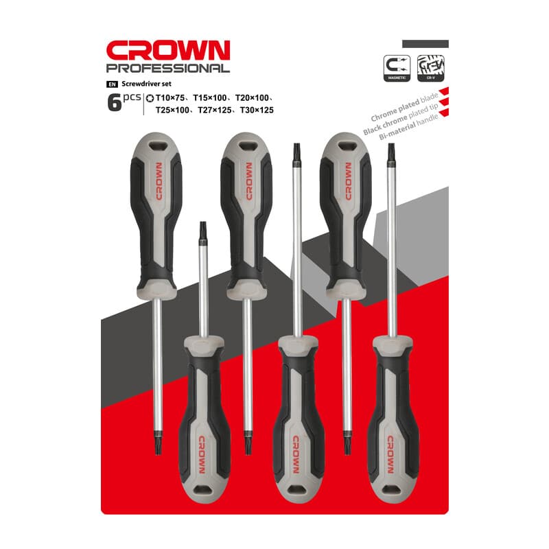 CROWN SET  6 PZ CACCIAVITI TORX ASSORTITI CPHDS-.ATX6- 6,0 pz - 2