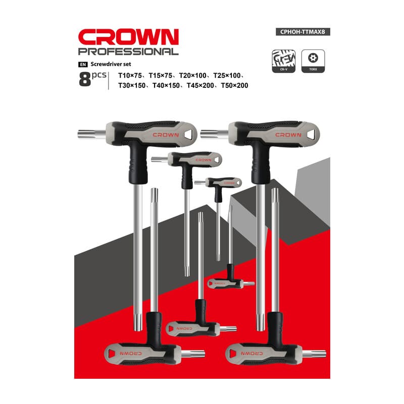 CROWN SERIE CHIAVE TORX  8 PZ CPHOH-TTMAX8- 1,0 pz - 2