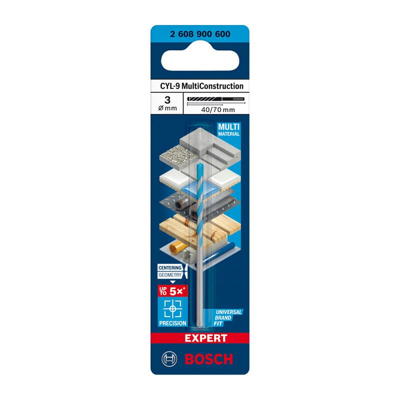 BOSCH-A PUNTA MULTICONSTRUCTION CYL-9   3X40/70 MM- 5,0 pz - 2