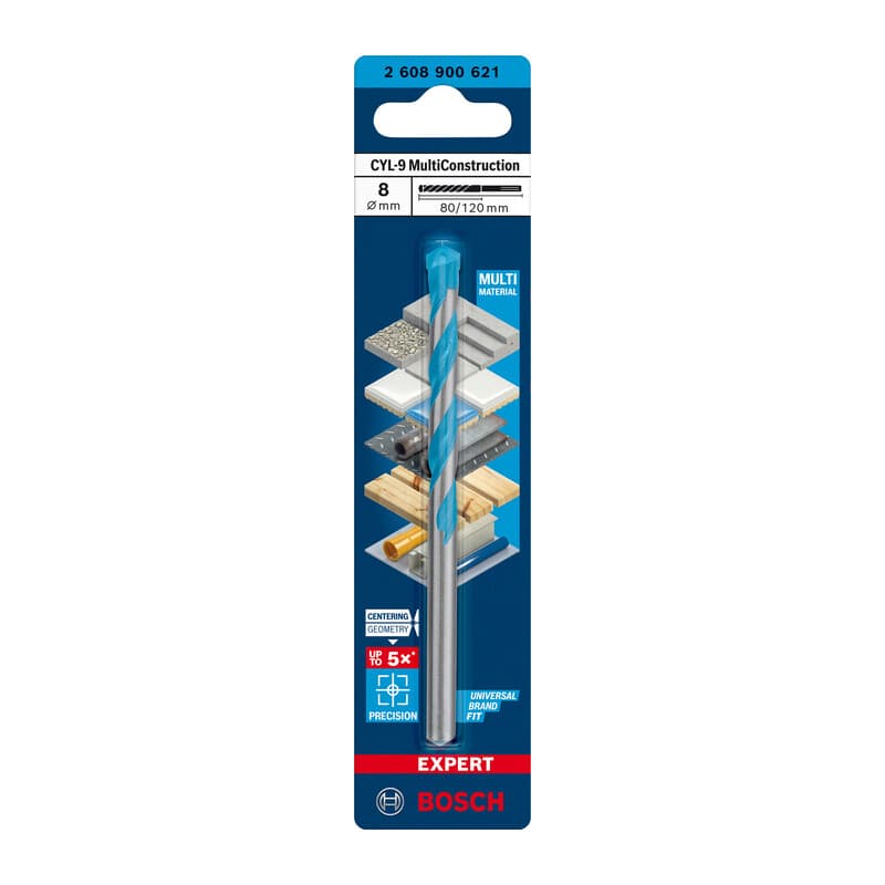 BOSCH-A PUNTA MULTICONSTRUCTION CYL-9  8X80/120 MM- 5,0 pz - 2