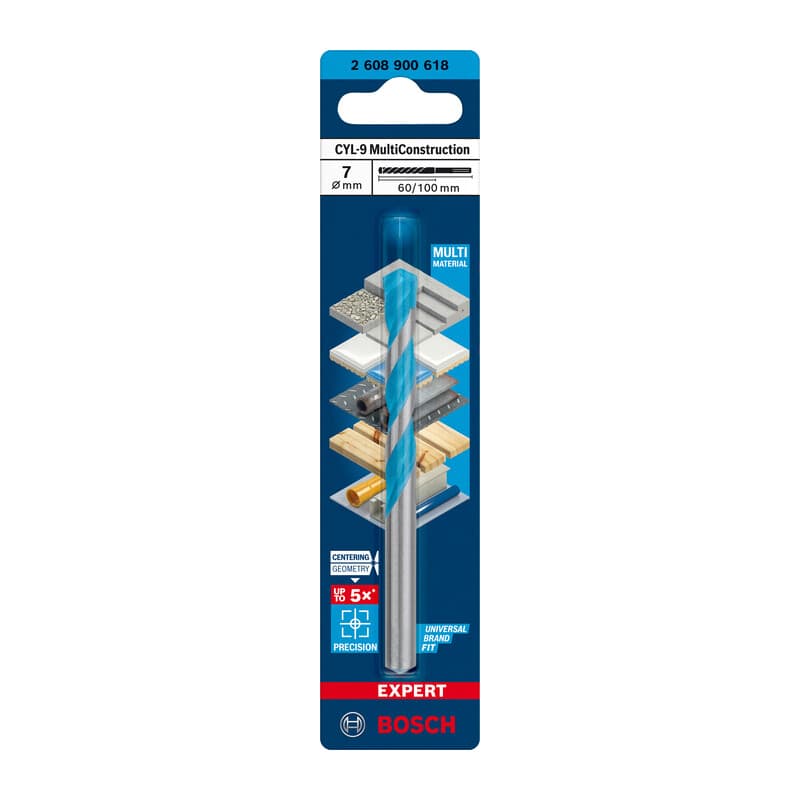 BOSCH-A PUNTA MULTICONSTRUCTION CYL-9  7X60/100 MM- 5,0 pz - 2