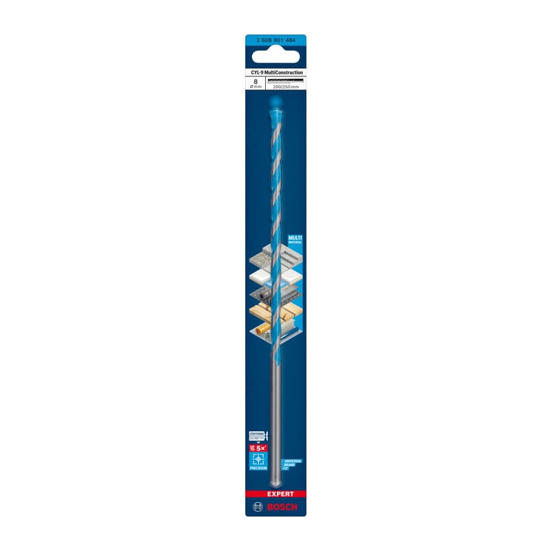 BOSCH-A PUNTA MULTICONSTRUCTION CYL-9  8X200/250 MM- 1,0 pz - 2