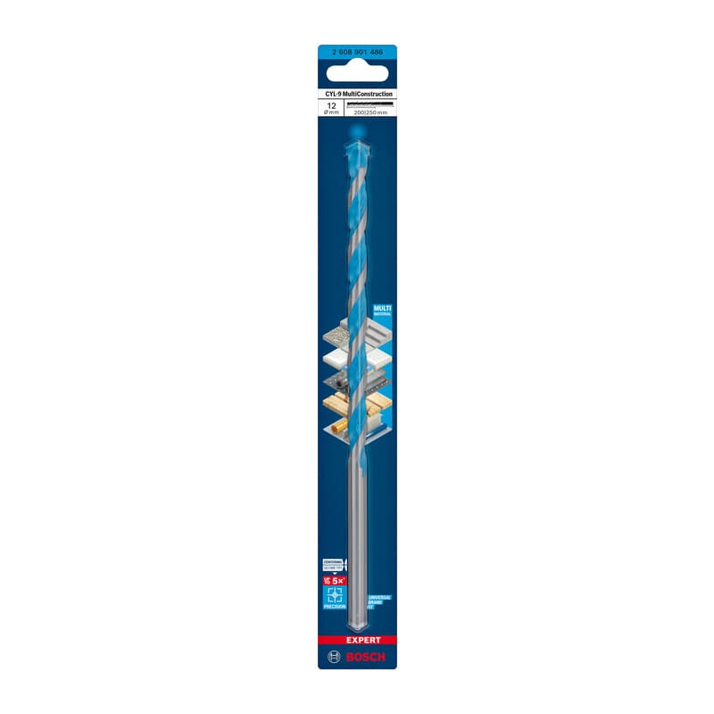 BOSCH-A PUNTA MULTICONSTRUCTION CYL-9 12X200/250 MM- 1,0 pz - 2