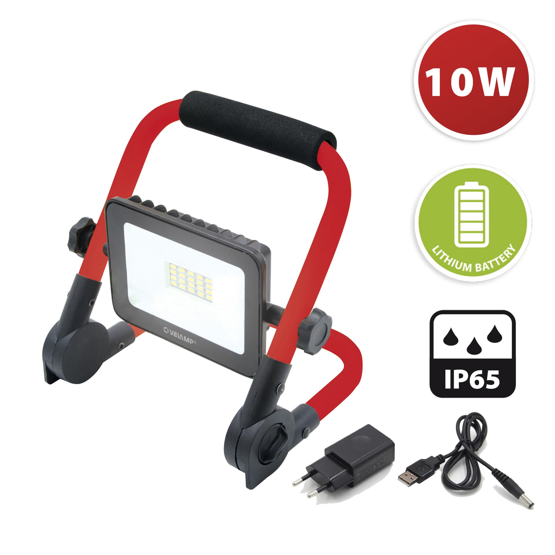 PROIETTORE LED 10W 600LM RICARICABILE CON SUPPORTO - 2
