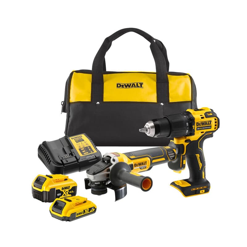 DEWALT KIT TRAPANO 18V 2Ah+SMERIGLIATR. 18V 4Ah DCK2081MDR- 1,0 pz - 2
