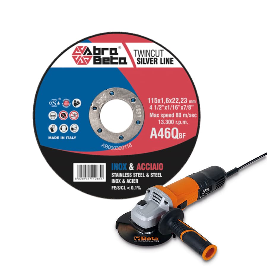 ABRABETA 300 MINIDISCHI PER FERRO 115X1,6 + SMERIGLIATRICE - 2