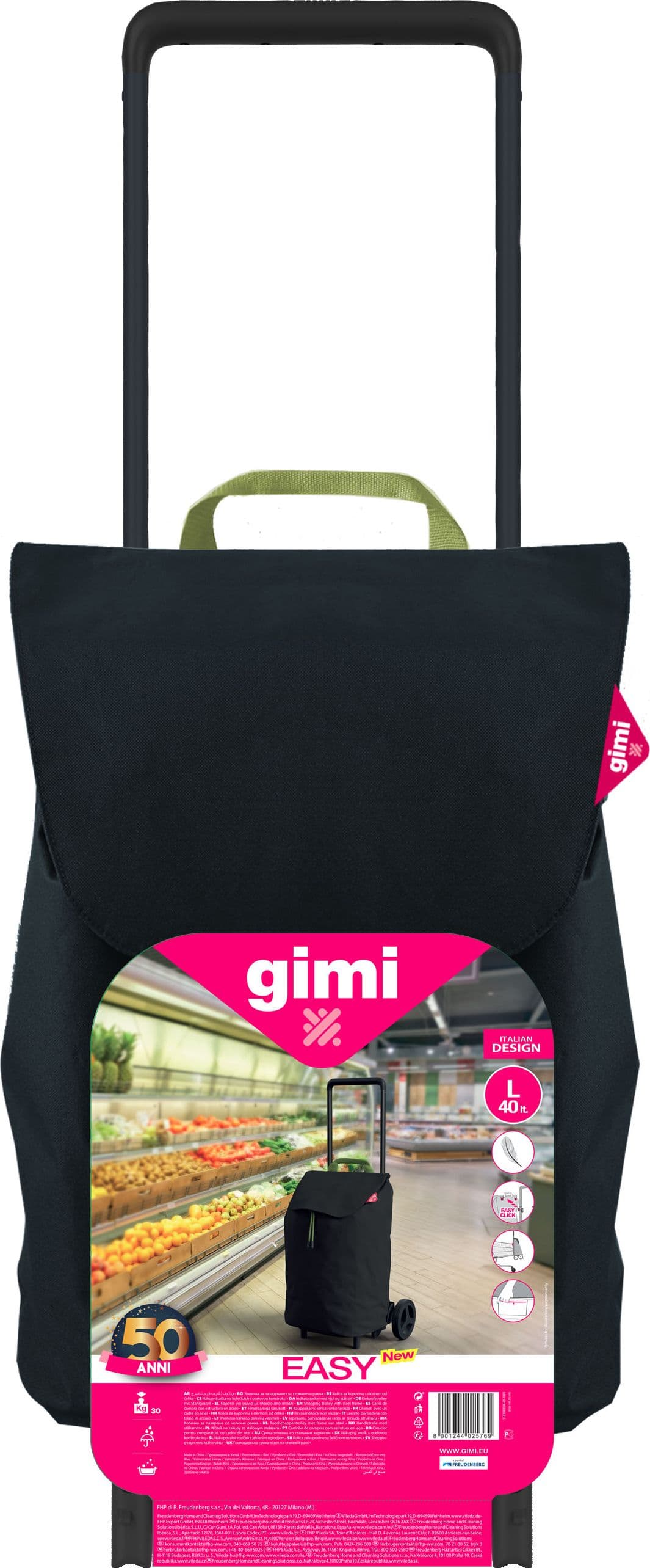 Gimi Carrello Spesa Easy 40 l Nero - 2