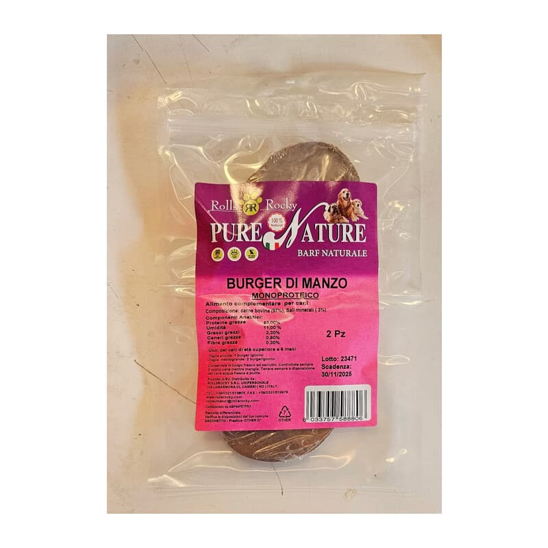 BURGER PETEATALY MONOPROTEICO 100 G MANZO- 10,0 pz - 2