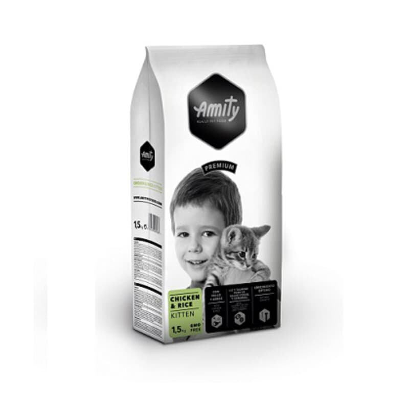 CIBO GATTO AMITY 1,5 KG KITTEN CHICKEN  RICE- 8,0 pz - 2