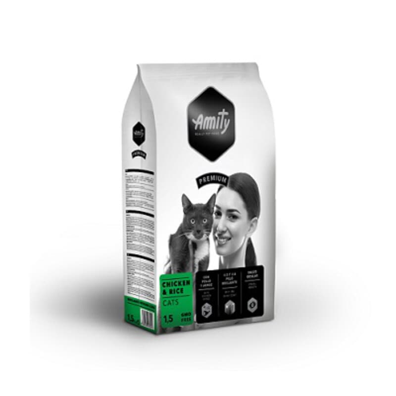 CIBO GATTO AMITY 1,5 KG ADULT CHICKEN  RICE- 8,0 pz - 2