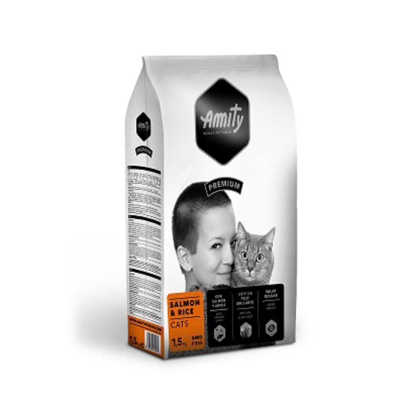 CIBO GATTO AMITY 1,5 KG ADULT SALMON  RICE- 8,0 pz - 2