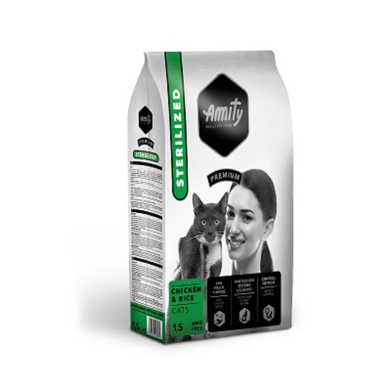 CIBO GATTO AMITY 1,5 KG STERILIZED CHICKEN  RICE- 8,0 pz - 2