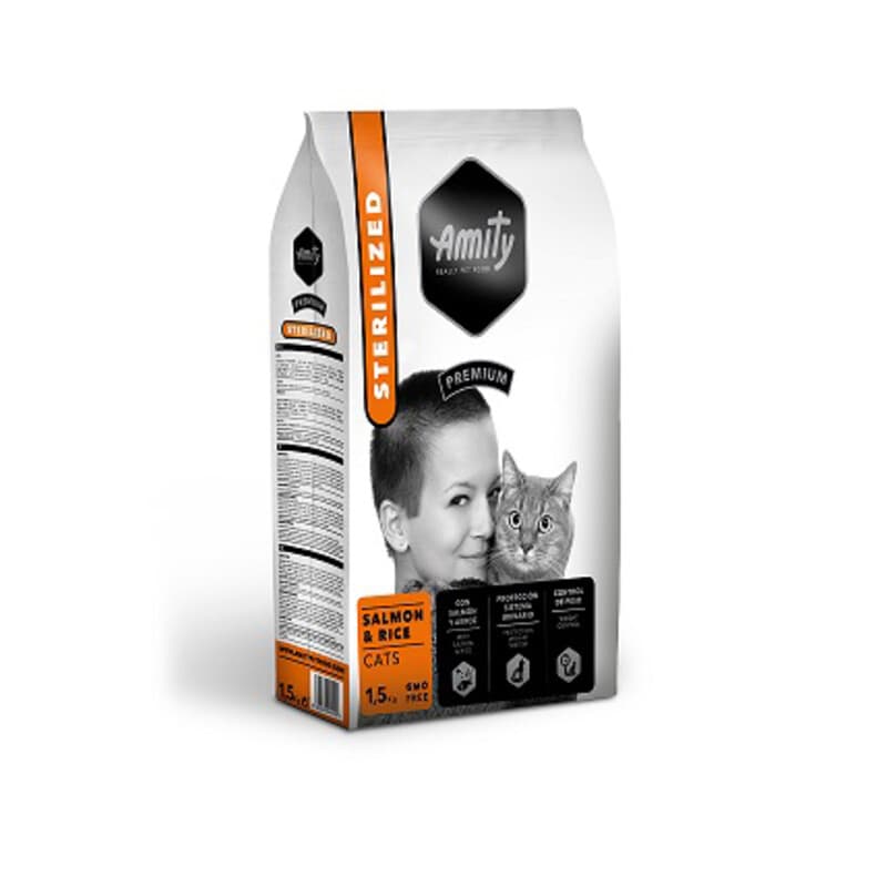 CIBO GATTO AMITY 1,5 KG STERILIZED SALMON  RICE- 8,0 pz - 2